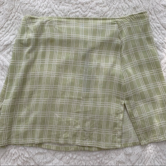MOTEL - mini skirt in sage check - Picture 6 of 11
